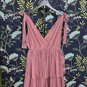 Chic Dusty Pink Backless Dress Size M